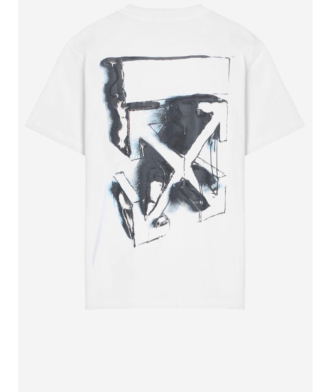 OFF-WHITE Белая хлопковая футболка, фото 2