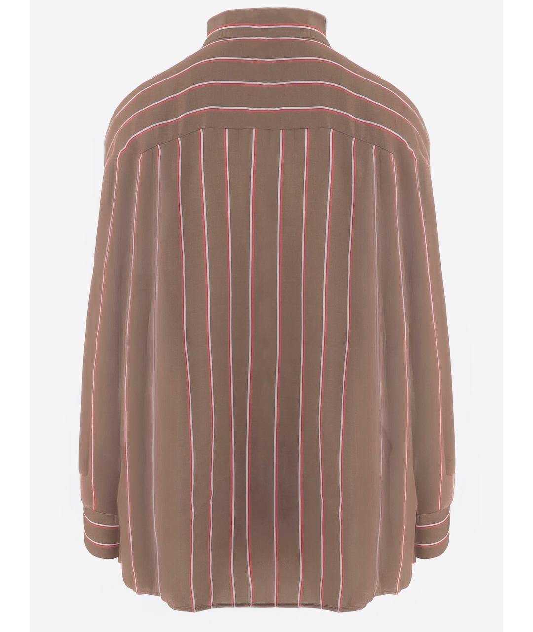THE FRANKIE SHOP Коричневая вискозная рубашка, фото 2
