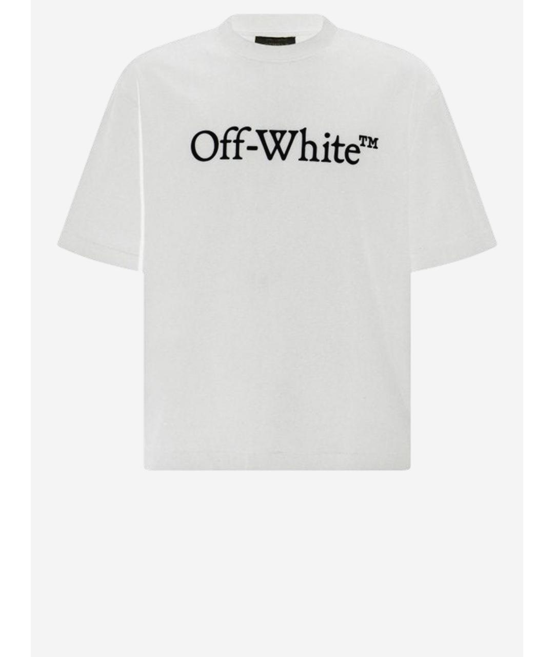 OFF-WHITE Белая хлопковая футболка, фото 4
