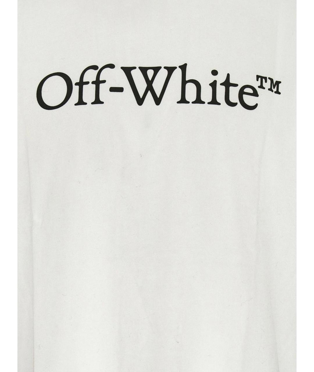 OFF-WHITE Белая хлопковая футболка, фото 3