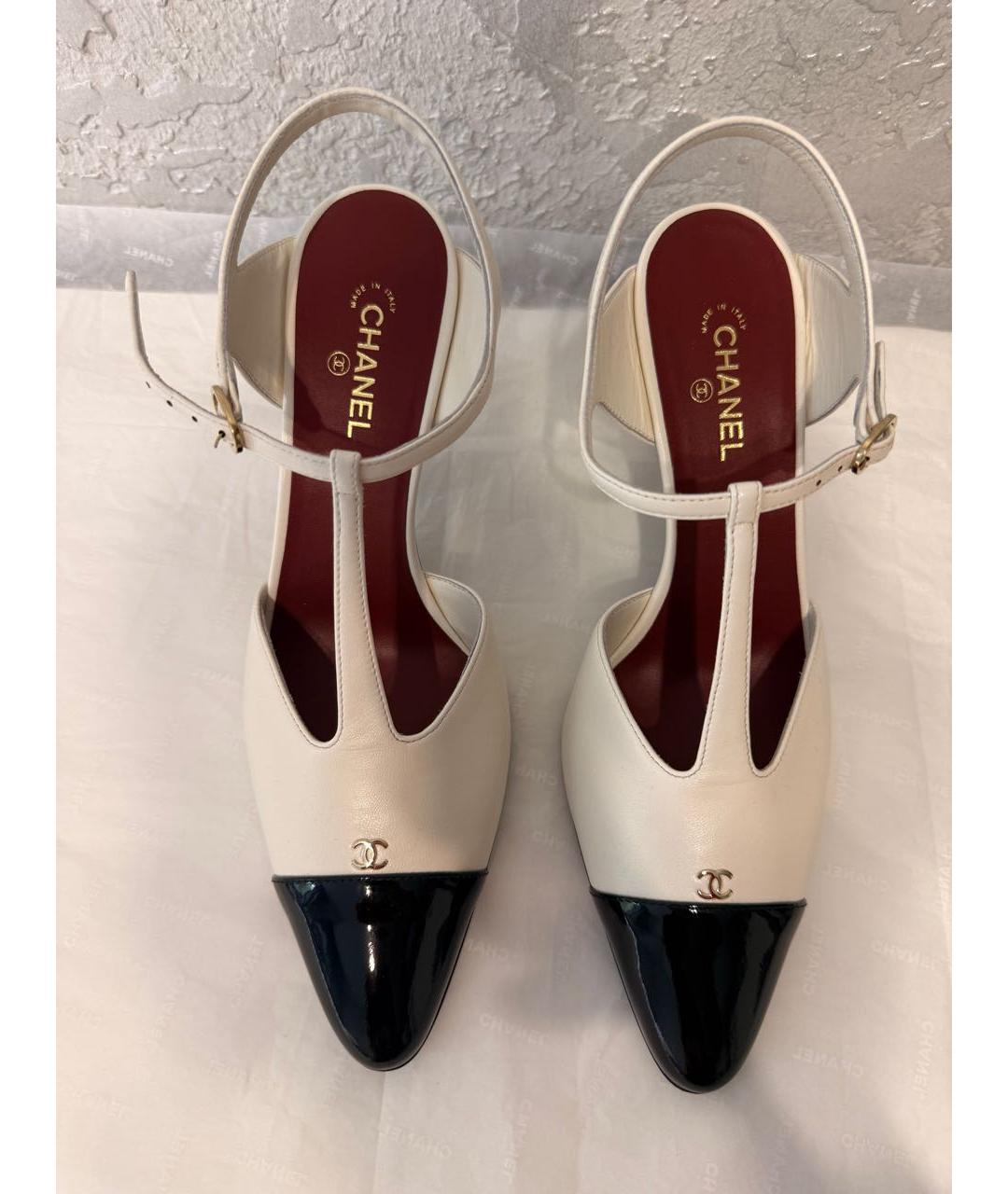 CHANEL Белые кожаные туфли, фото 2