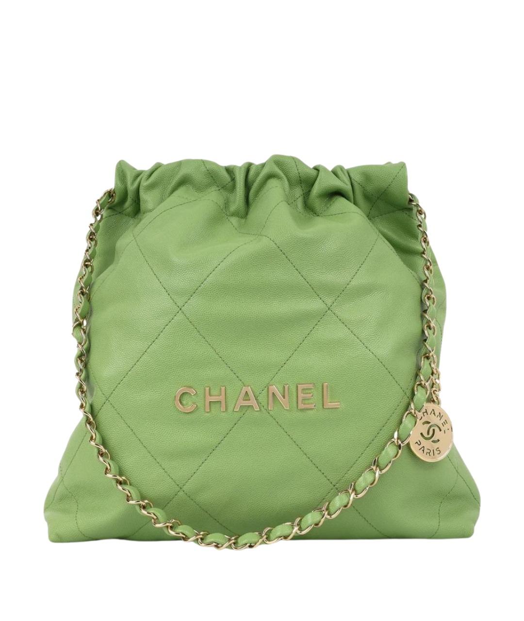 CHANEL Зеленая кожаная сумка тоут, фото 1