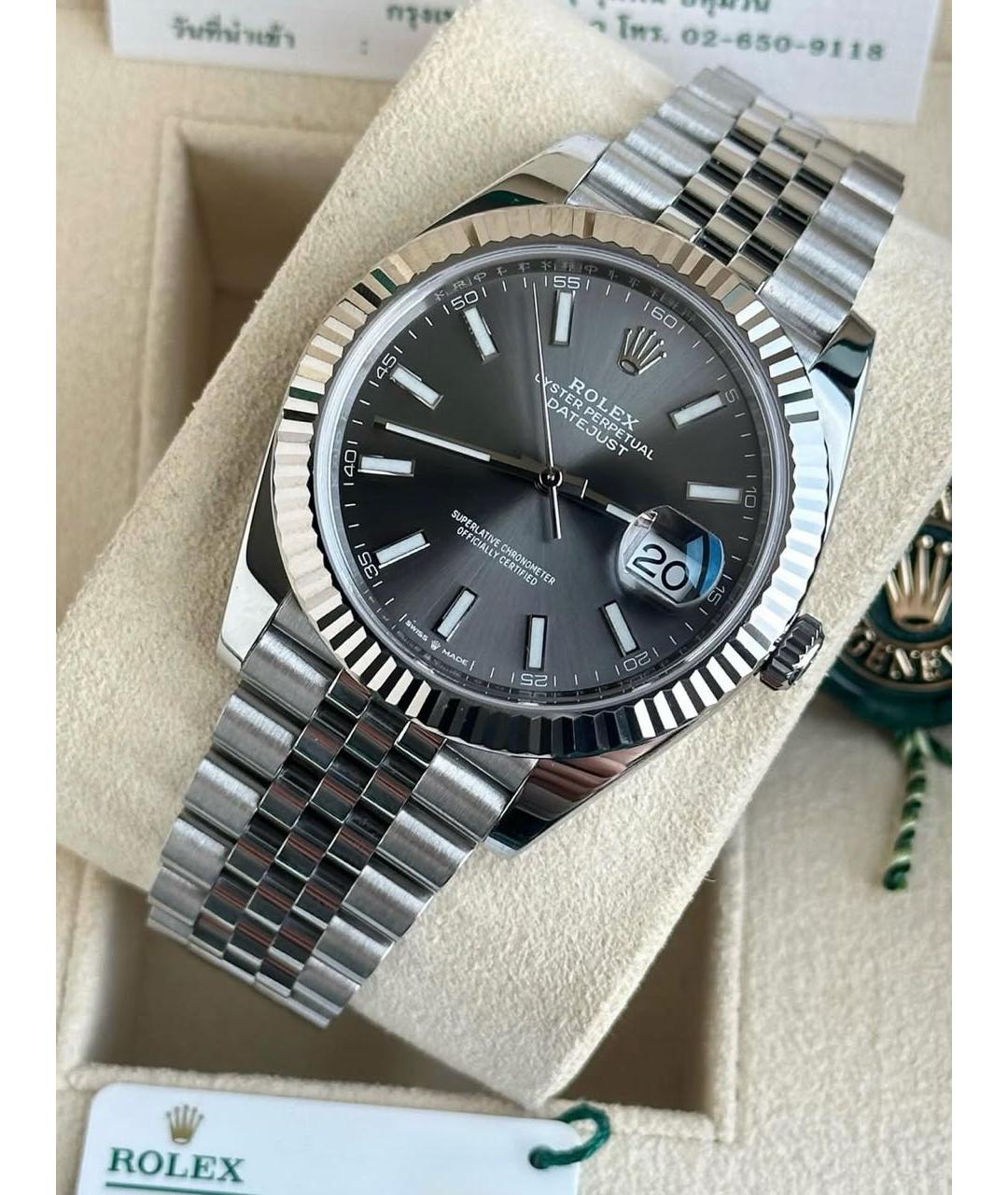 ROLEX Серые часы из белого золота, фото 2
