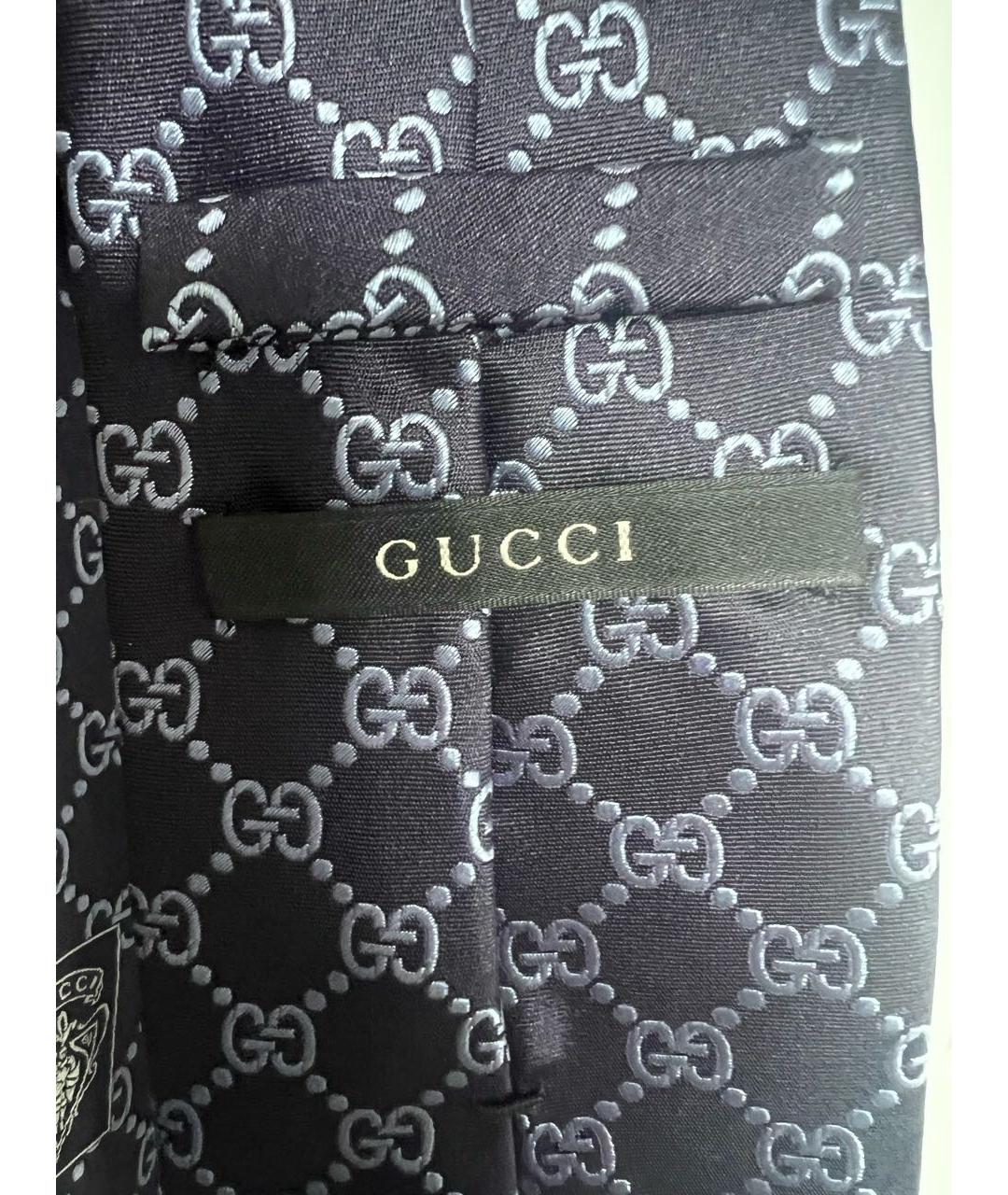 GUCCI Синий шелковый галстук, фото 4