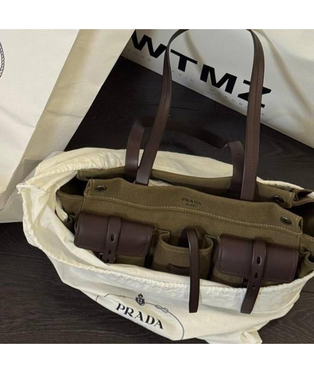 PRADA Хаки сумка тоут, фото 3
