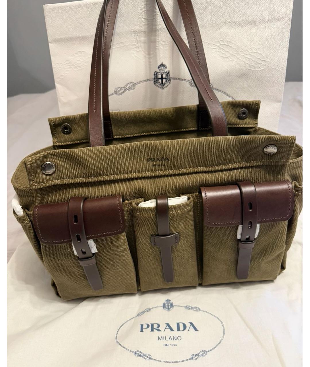 PRADA Хаки сумка тоут, фото 2