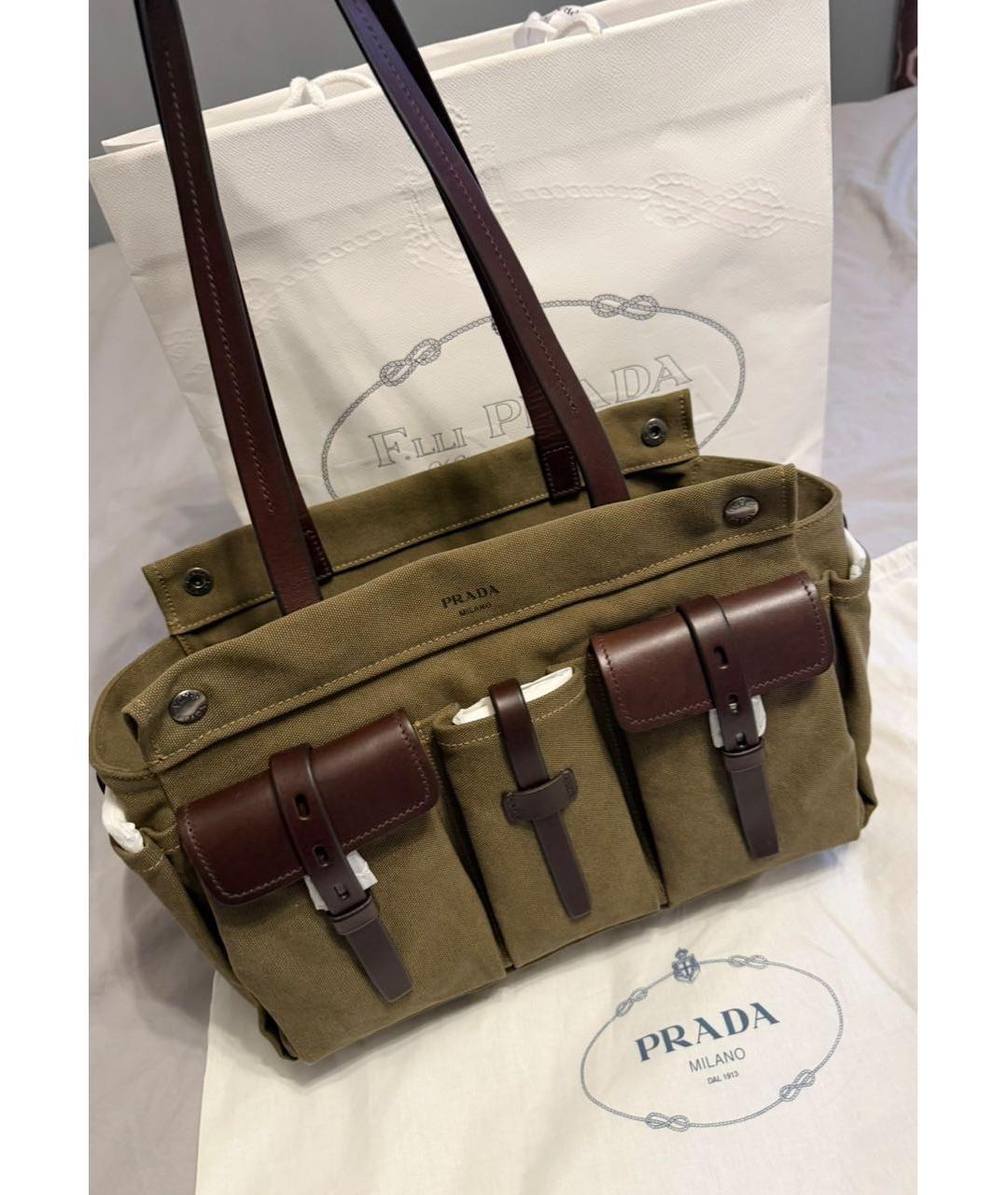 PRADA Хаки сумка тоут, фото 6