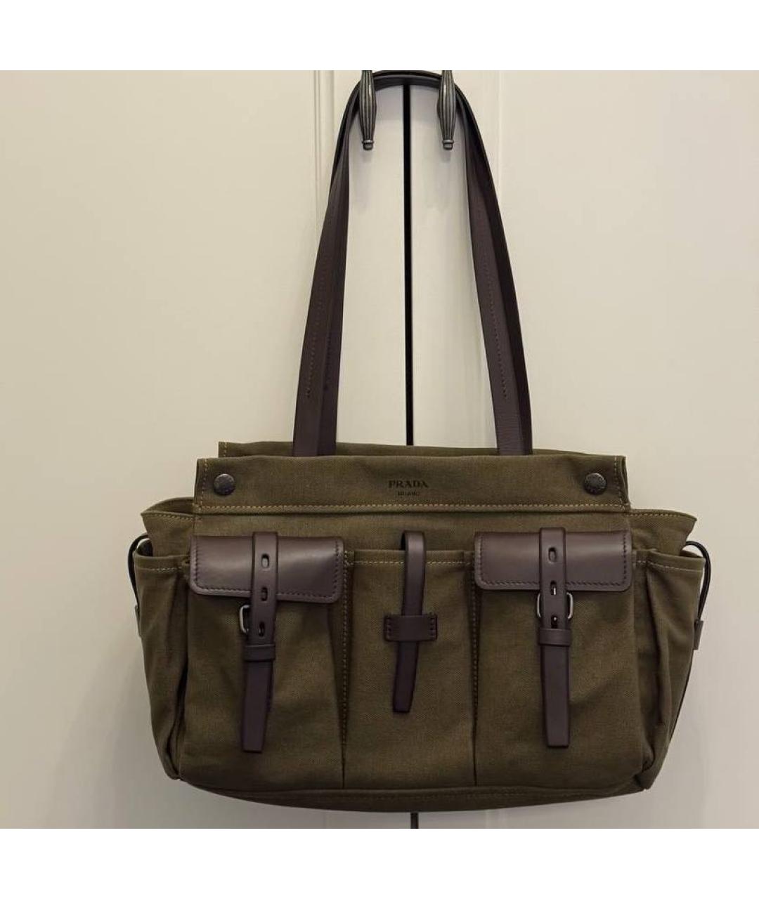 PRADA Хаки сумка тоут, фото 5