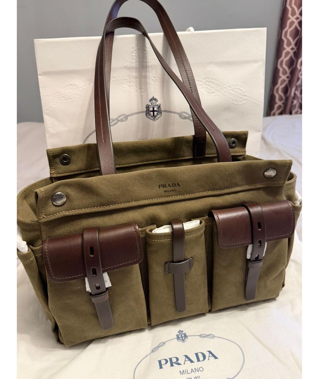 PRADA Хаки сумка тоут, фото 7