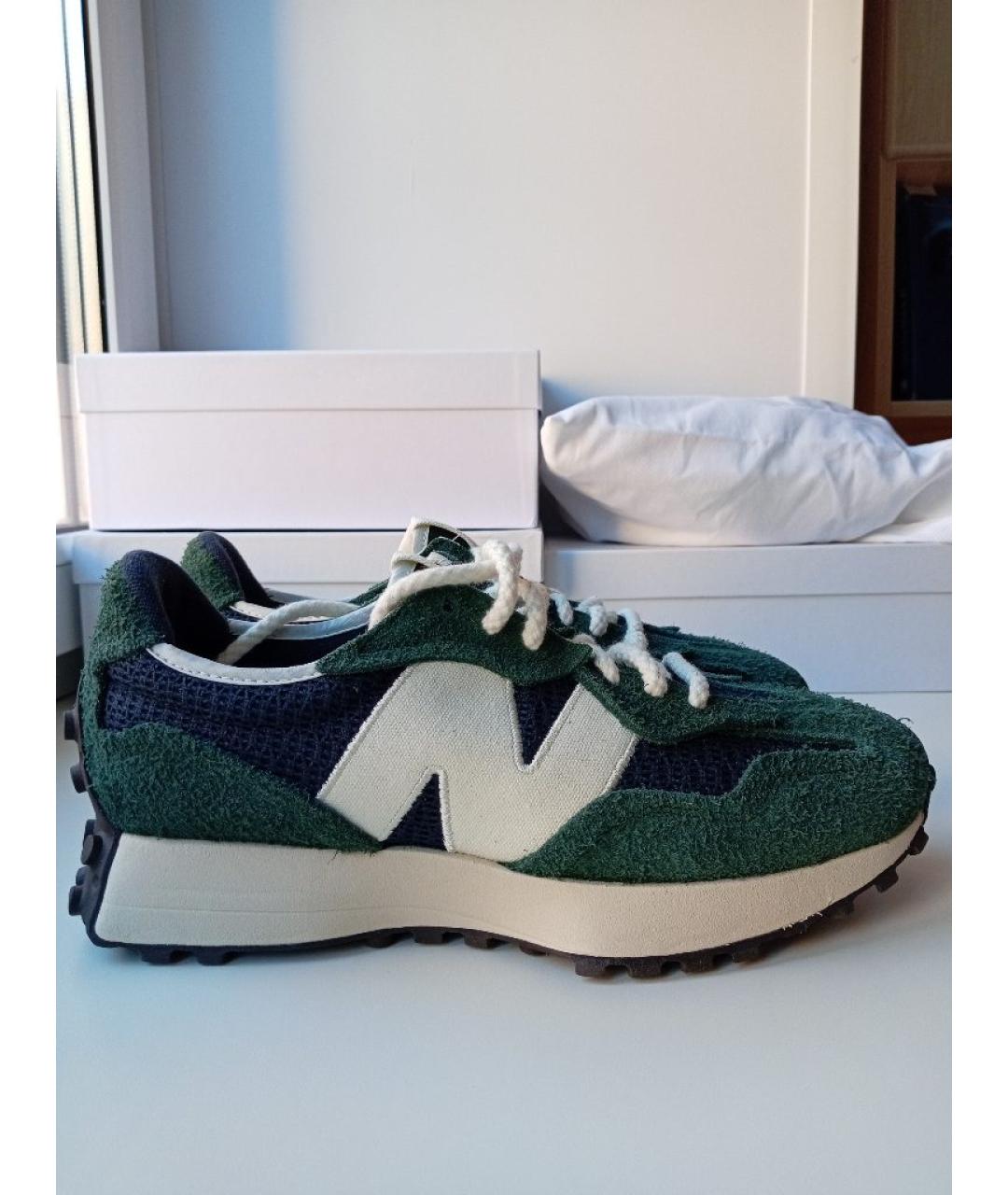 NEW BALANCE Зеленые текстильные низкие кроссовки / кеды, фото 10