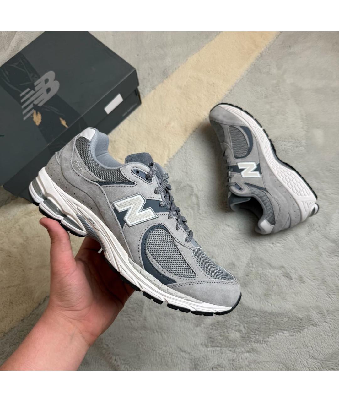NEW BALANCE Серые замшевые низкие кроссовки / кеды, фото 2