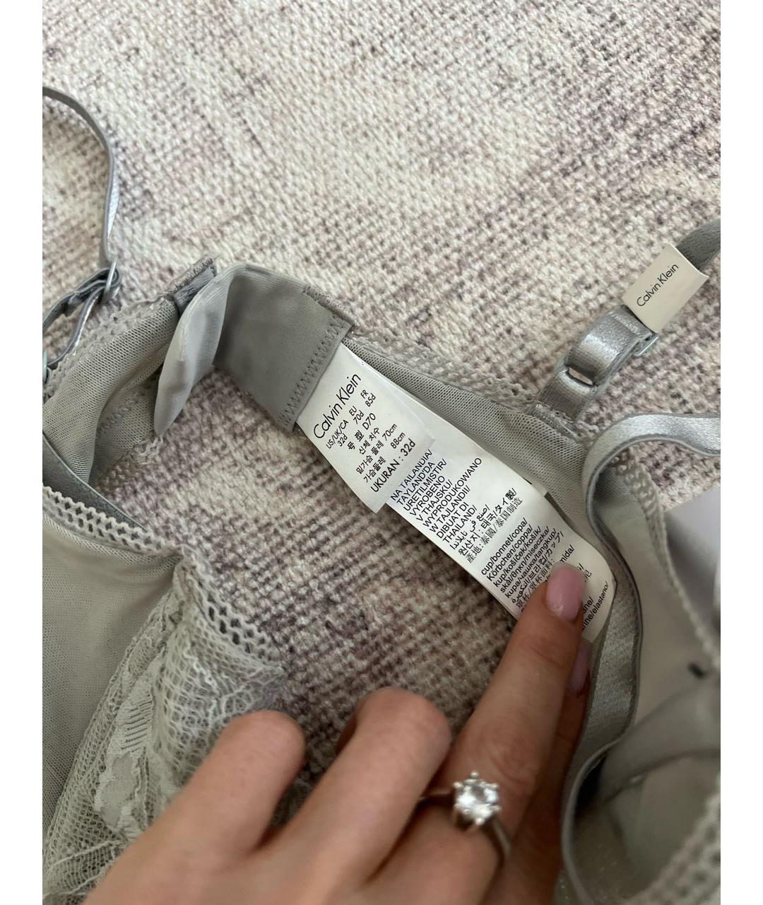 CALVIN KLEIN Серый бюстгалтеры, фото 5