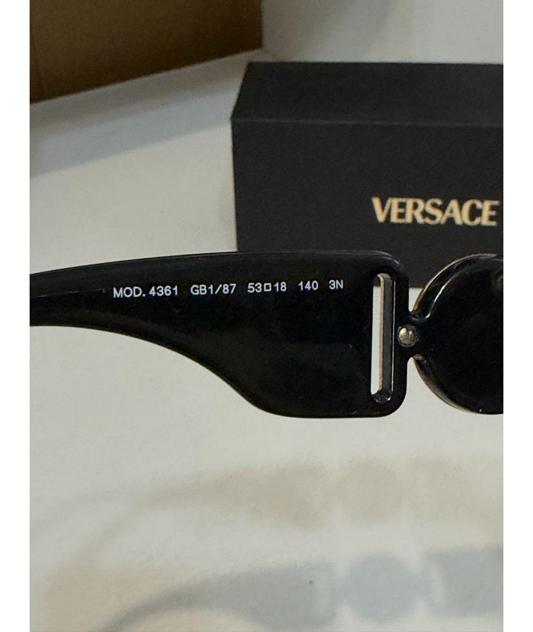 VERSACE Черные пластиковые солнцезащитные очки, фото 5