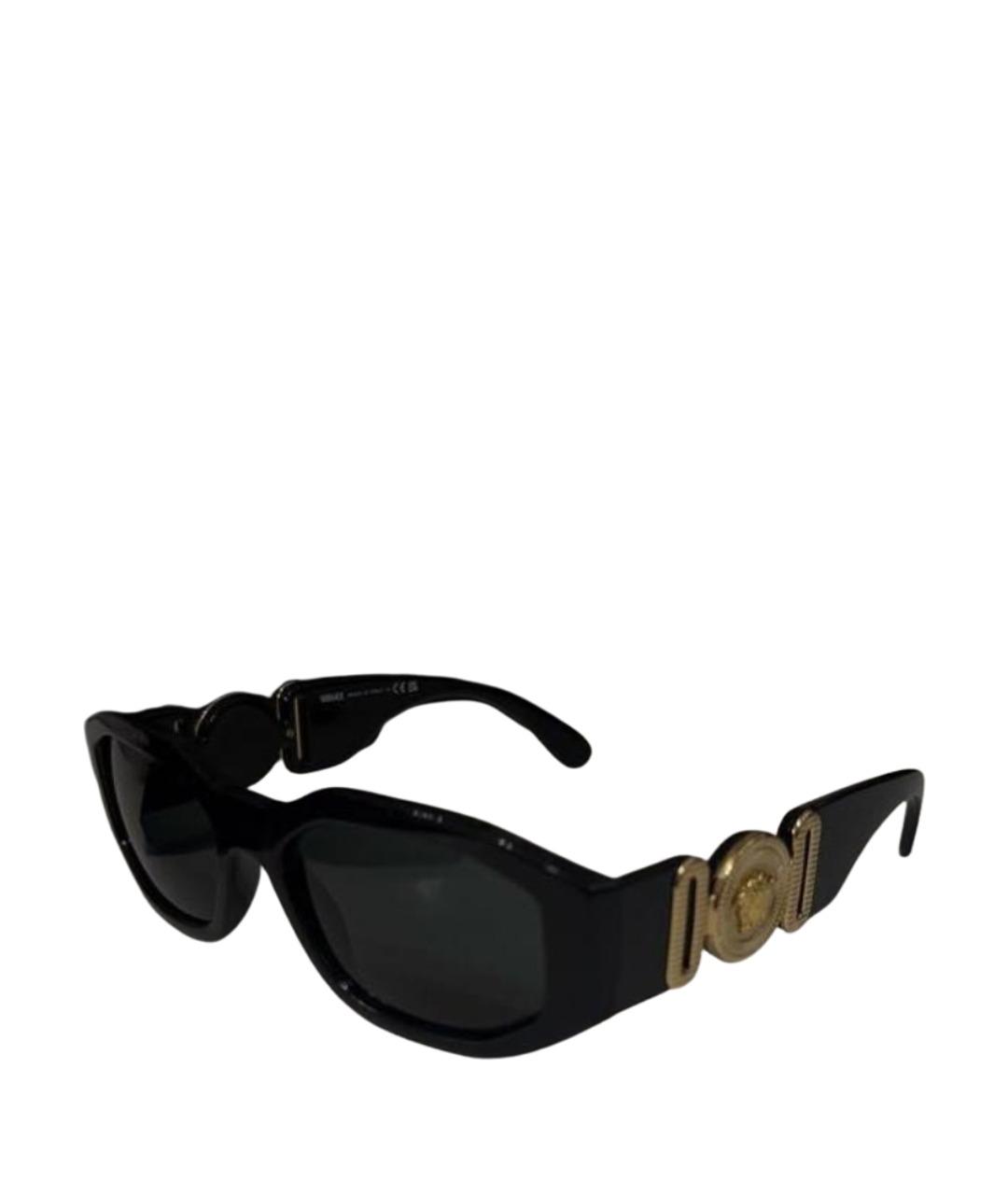 VERSACE Черные пластиковые солнцезащитные очки, фото 1