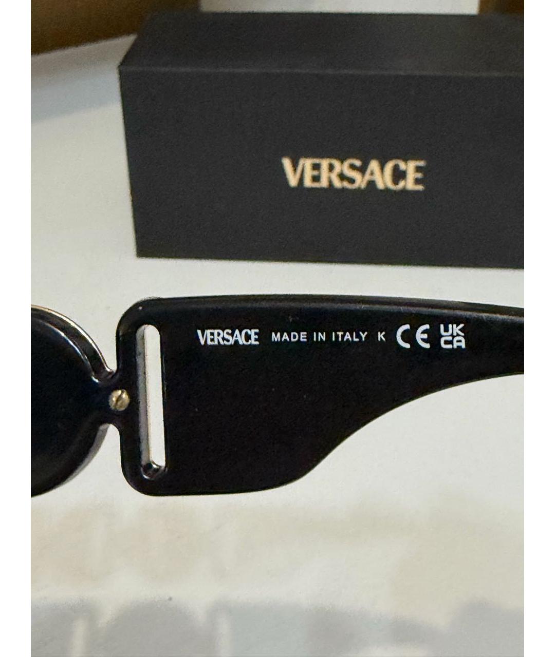 VERSACE Черные пластиковые солнцезащитные очки, фото 7