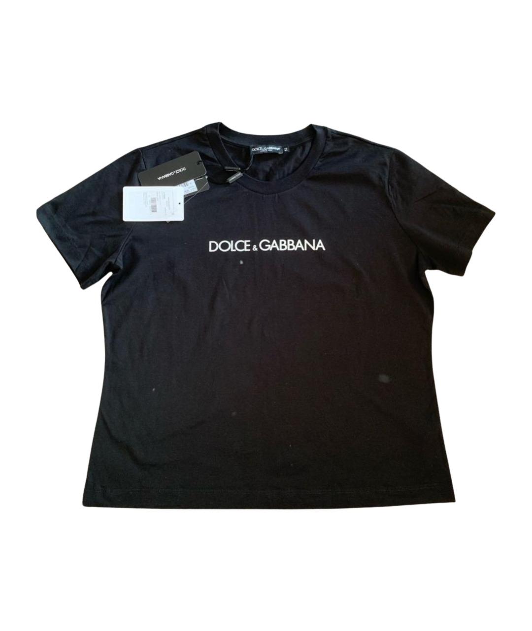 DOLCE&GABBANA Черная хлопковая футболка, фото 1