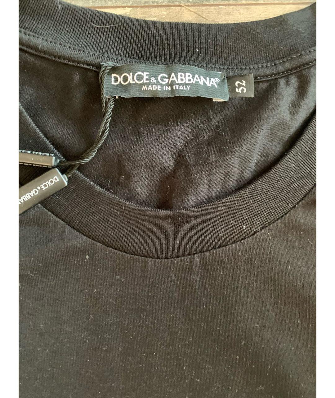 DOLCE&GABBANA Черная хлопковая футболка, фото 3