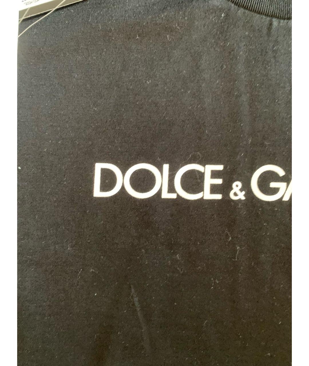 DOLCE&GABBANA Черная хлопковая футболка, фото 4