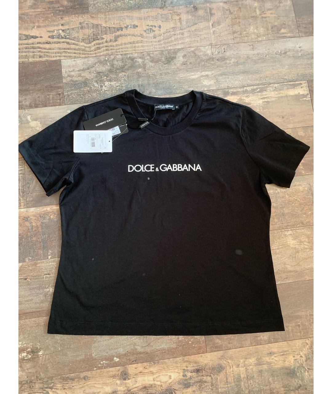 DOLCE&GABBANA Черная хлопковая футболка, фото 9