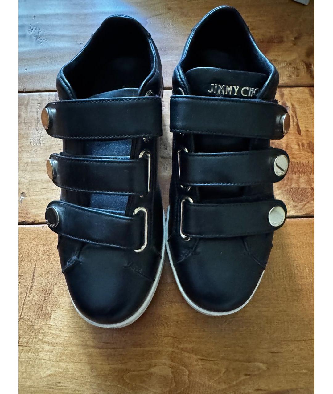 JIMMY CHOO Черные кожаные кеды, фото 2