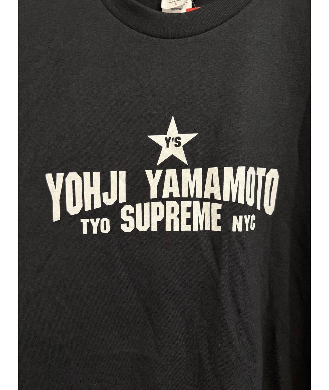 YOHJI YAMAMOTO Черная хлопковая футболка, фото 4