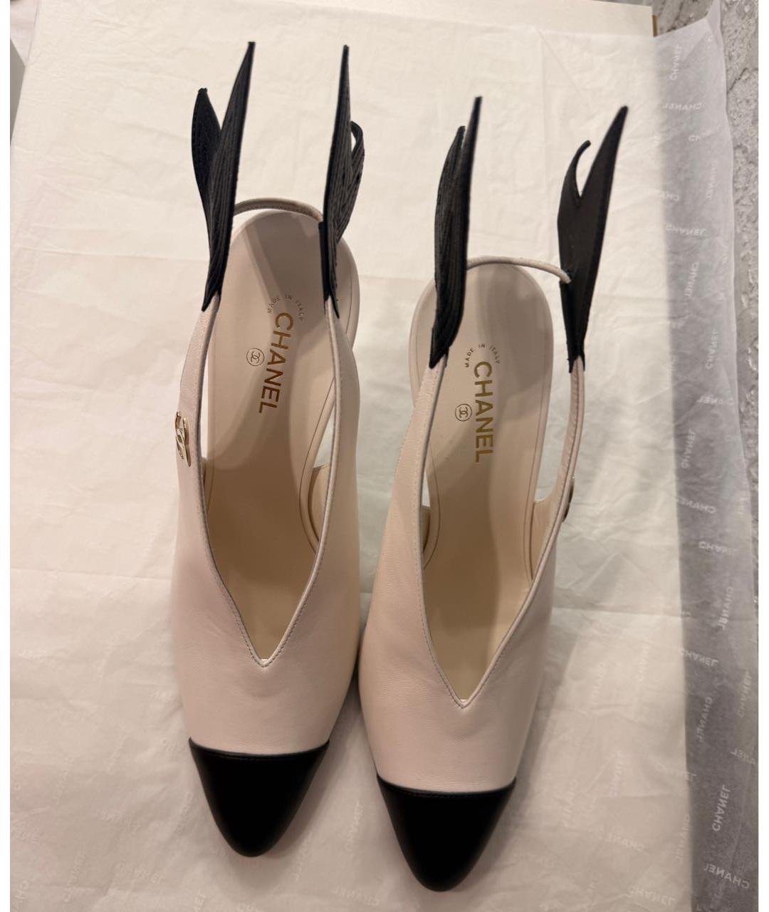 CHANEL Белые кожаные босоножки, фото 2