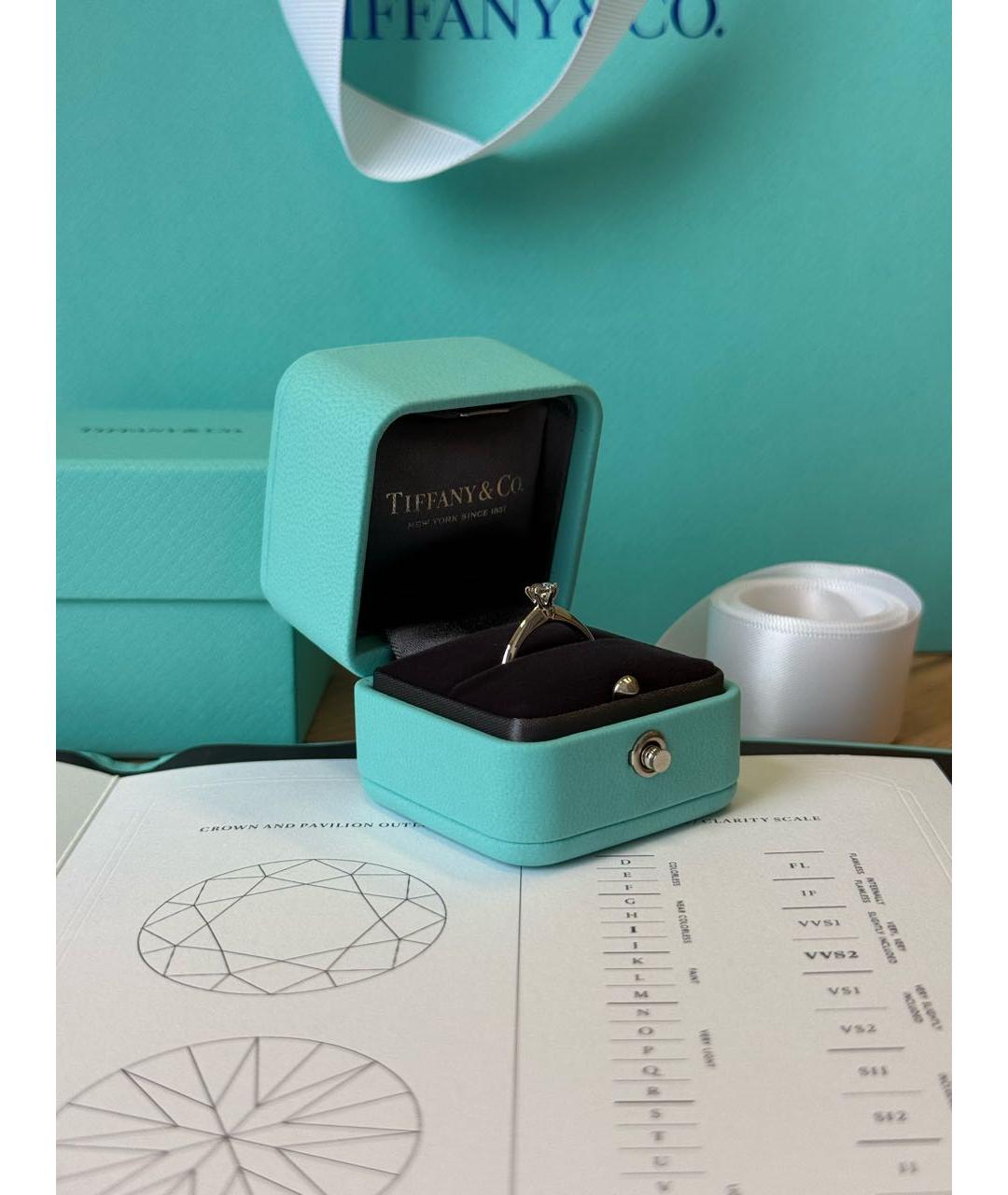 TIFFANY&CO Белое платиновое кольцо, фото 3
