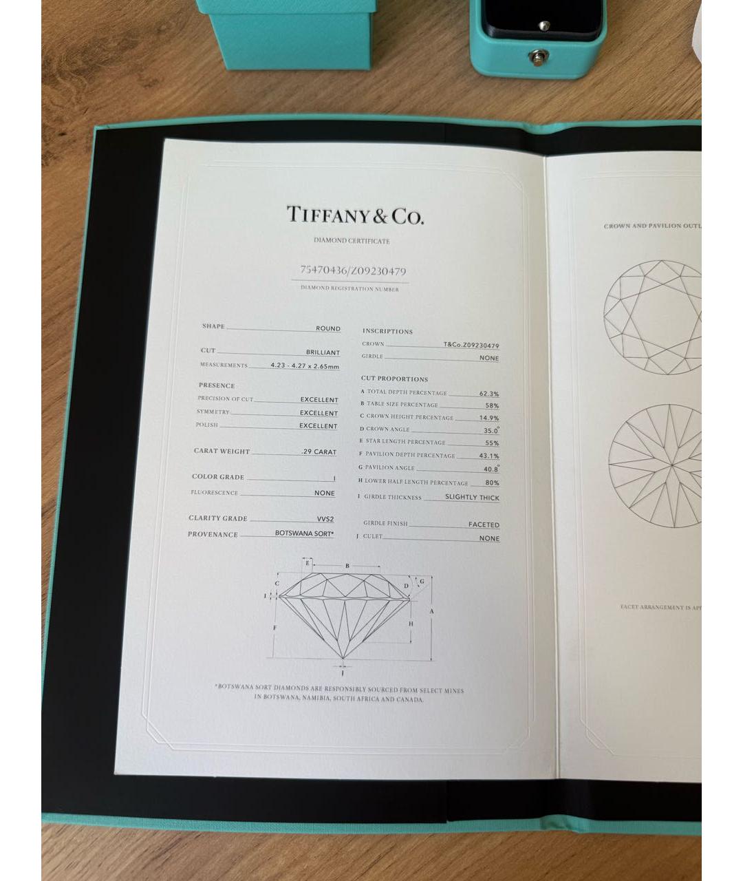TIFFANY&CO Белое платиновое кольцо, фото 8