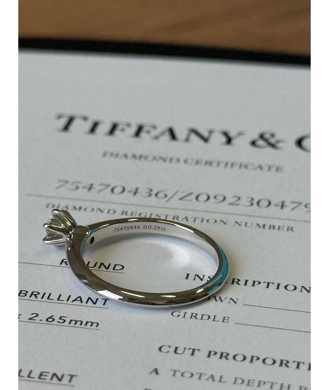 TIFFANY&CO Белое платиновое кольцо, фото 6