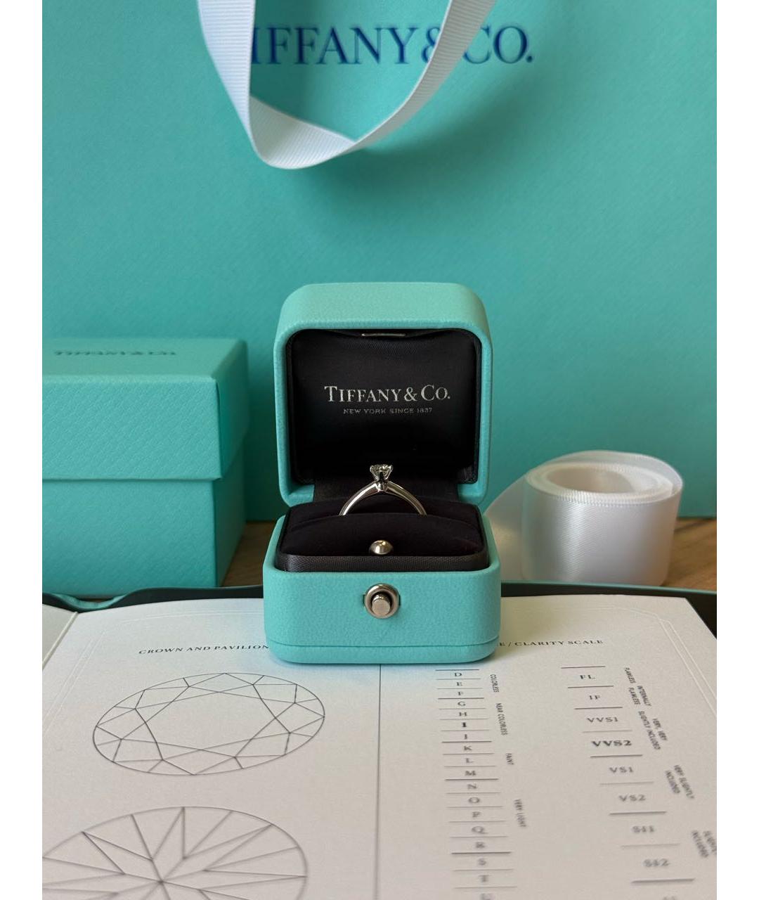 TIFFANY&CO Белое платиновое кольцо, фото 2