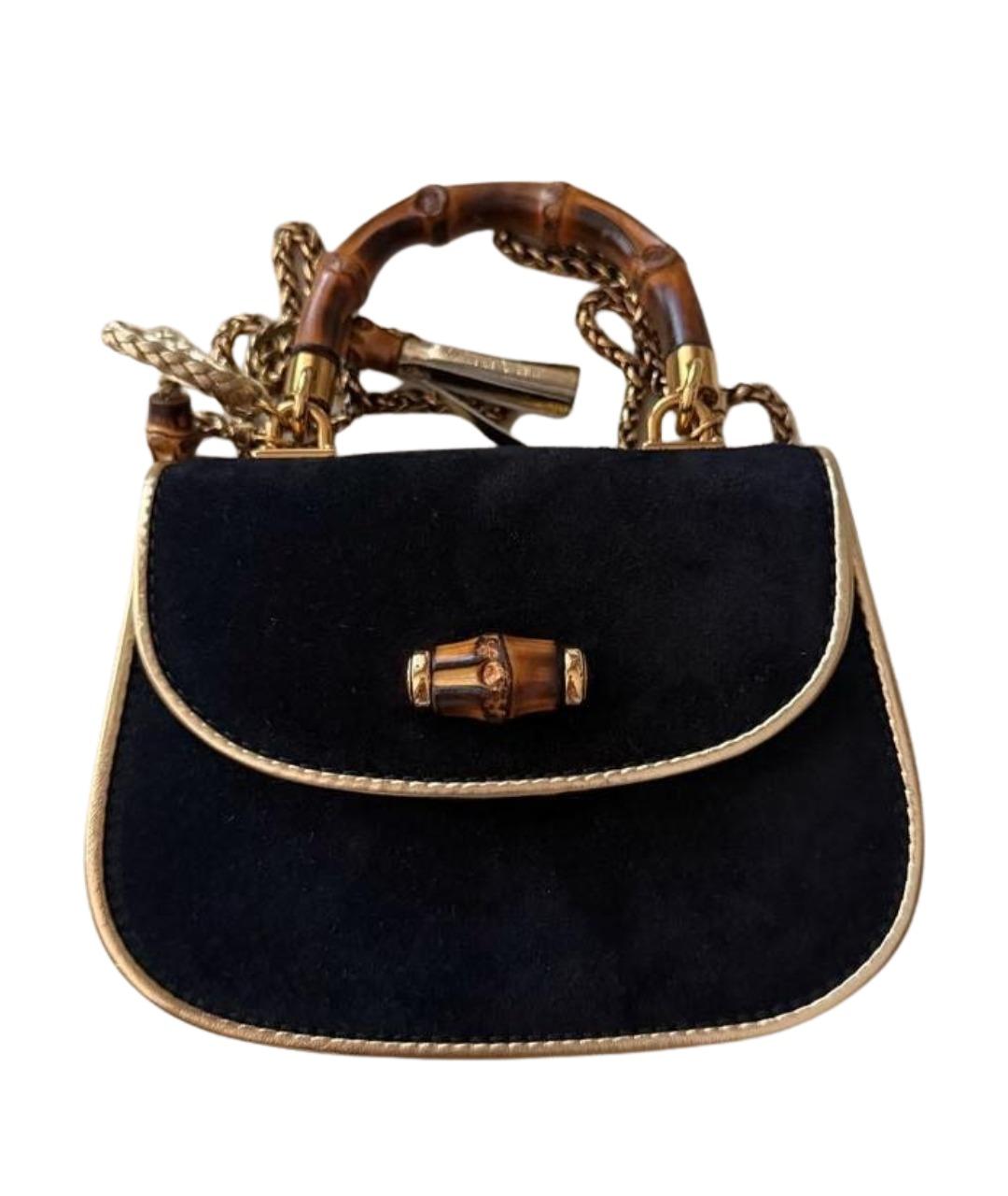 GUCCI Черная бархатная сумка через плечо, фото 1