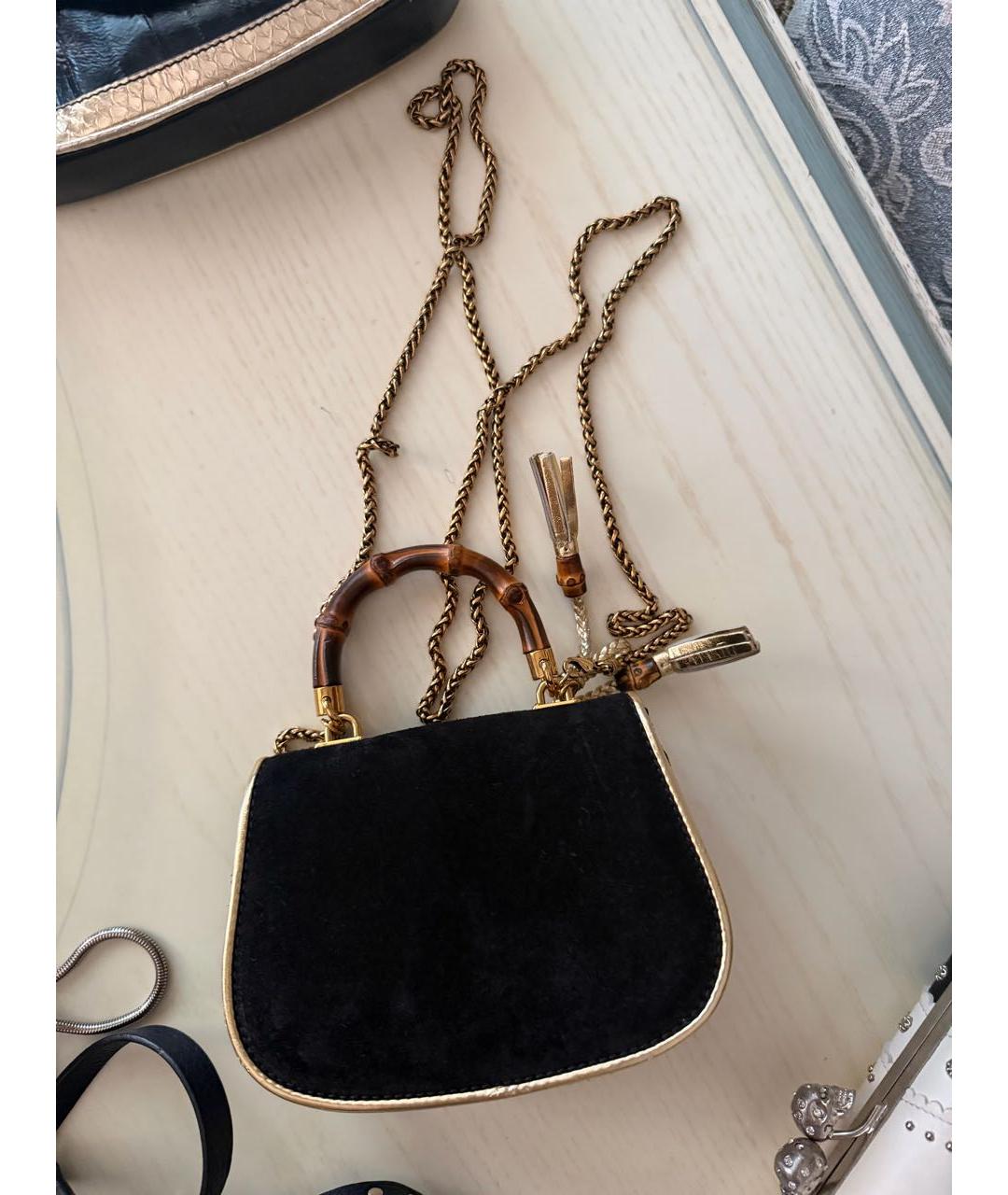 GUCCI Черная бархатная сумка через плечо, фото 2