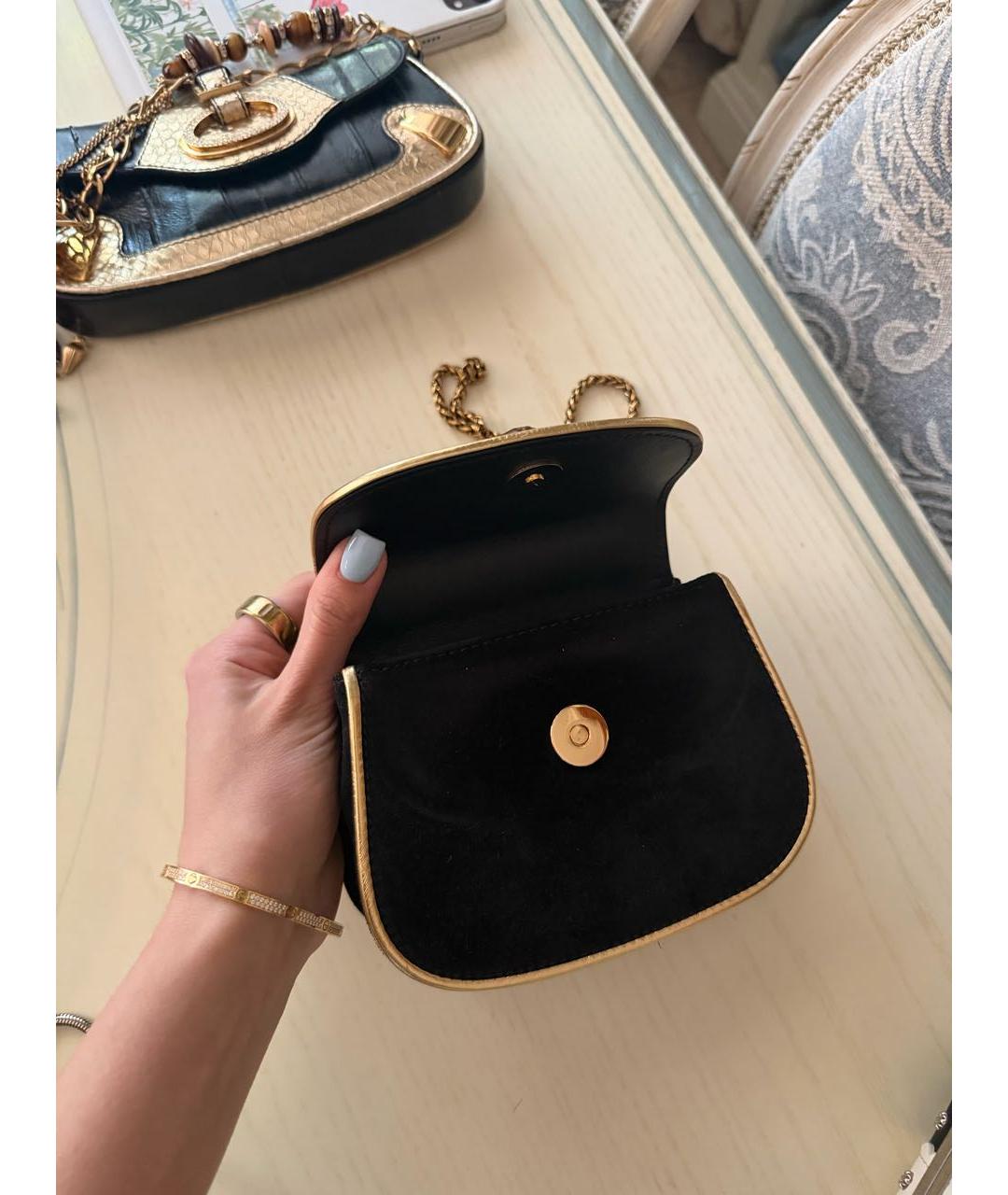 GUCCI Черная бархатная сумка через плечо, фото 3
