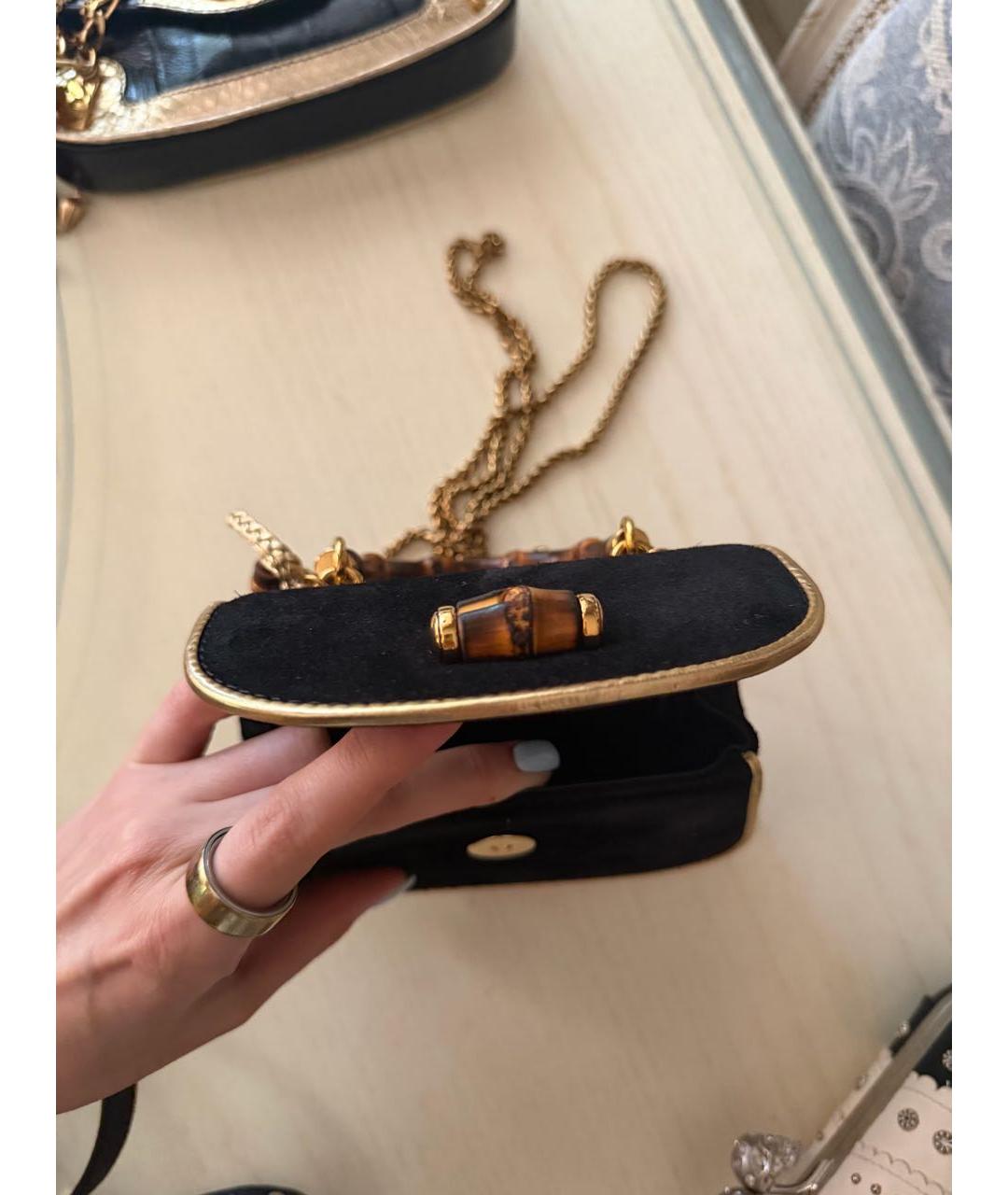 GUCCI Черная бархатная сумка через плечо, фото 5