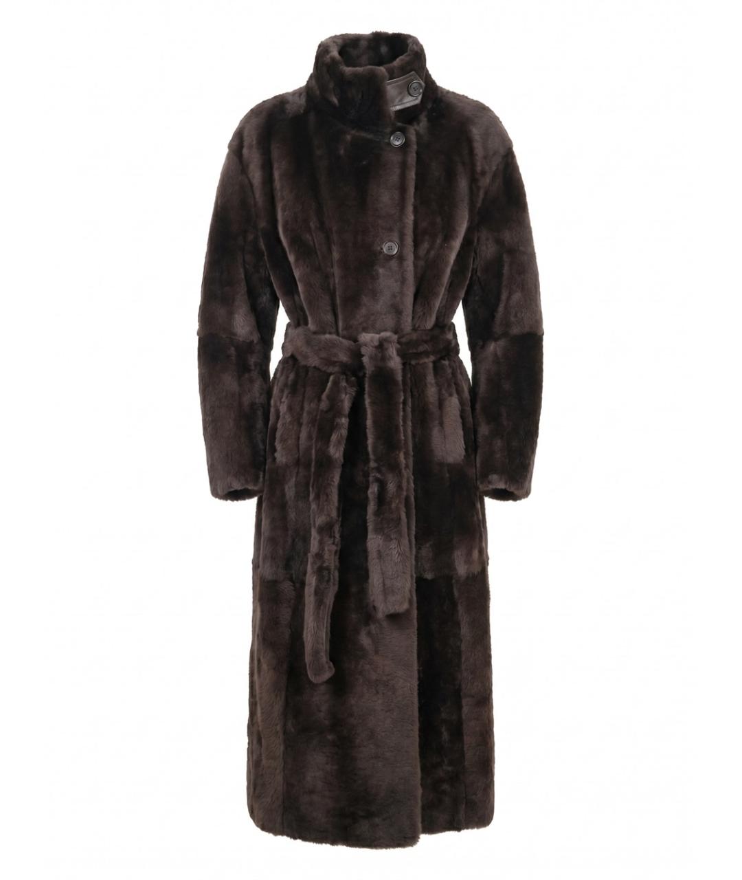 BRUNELLO CUCINELLI Коричневая меховая дубленка, фото 1