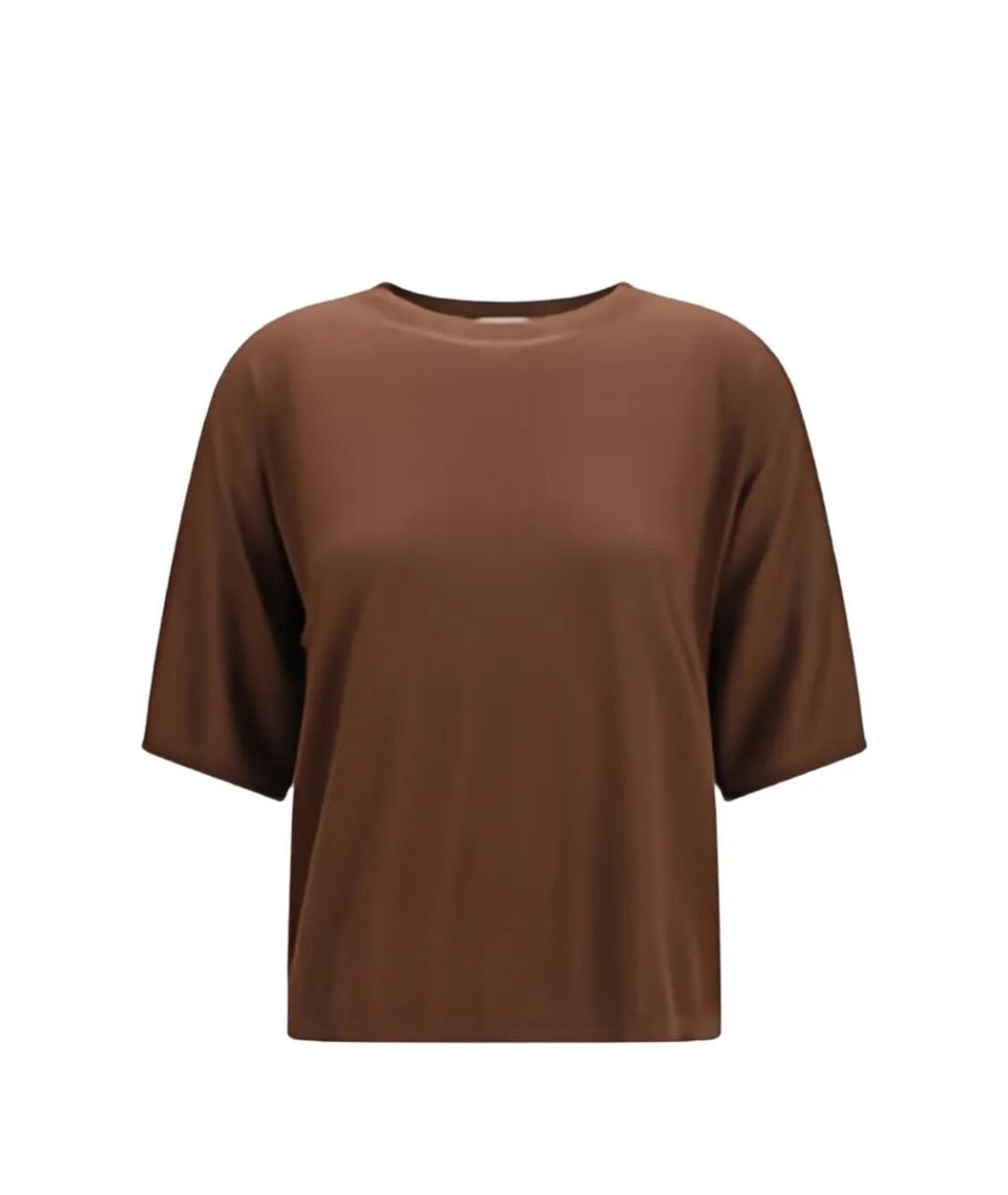 BRUNELLO CUCINELLI Коричневая кашемировая футболка, фото 1