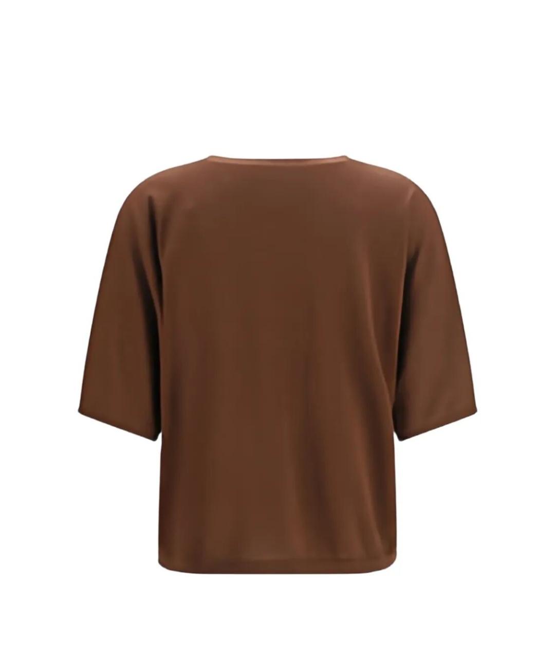 BRUNELLO CUCINELLI Коричневая кашемировая футболка, фото 2