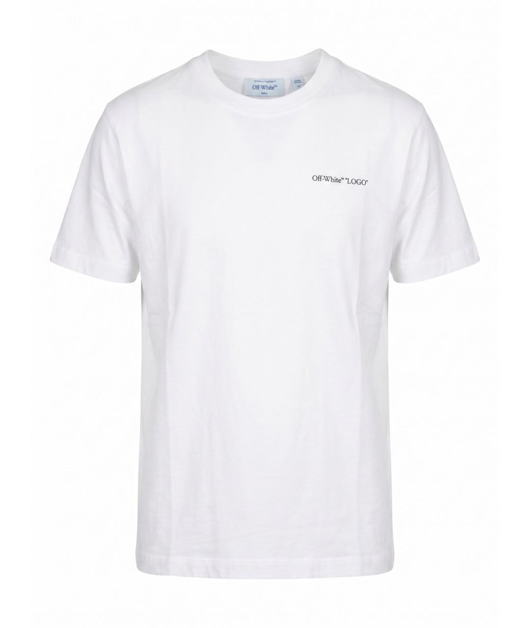 OFF-WHITE Белая хлопковая футболка, фото 1