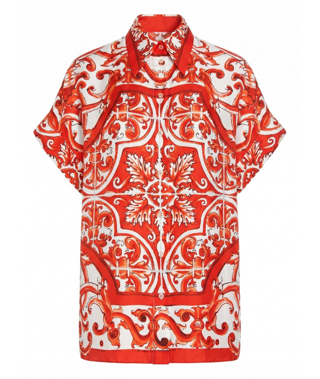 DOLCE&GABBANA Красная шелковая рубашка, фото 1