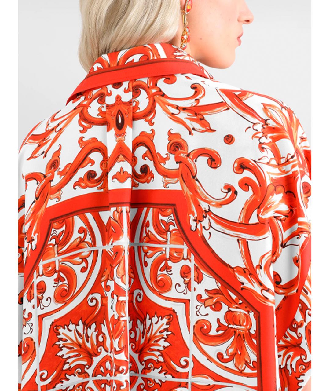 DOLCE&GABBANA Красная шелковая рубашка, фото 6