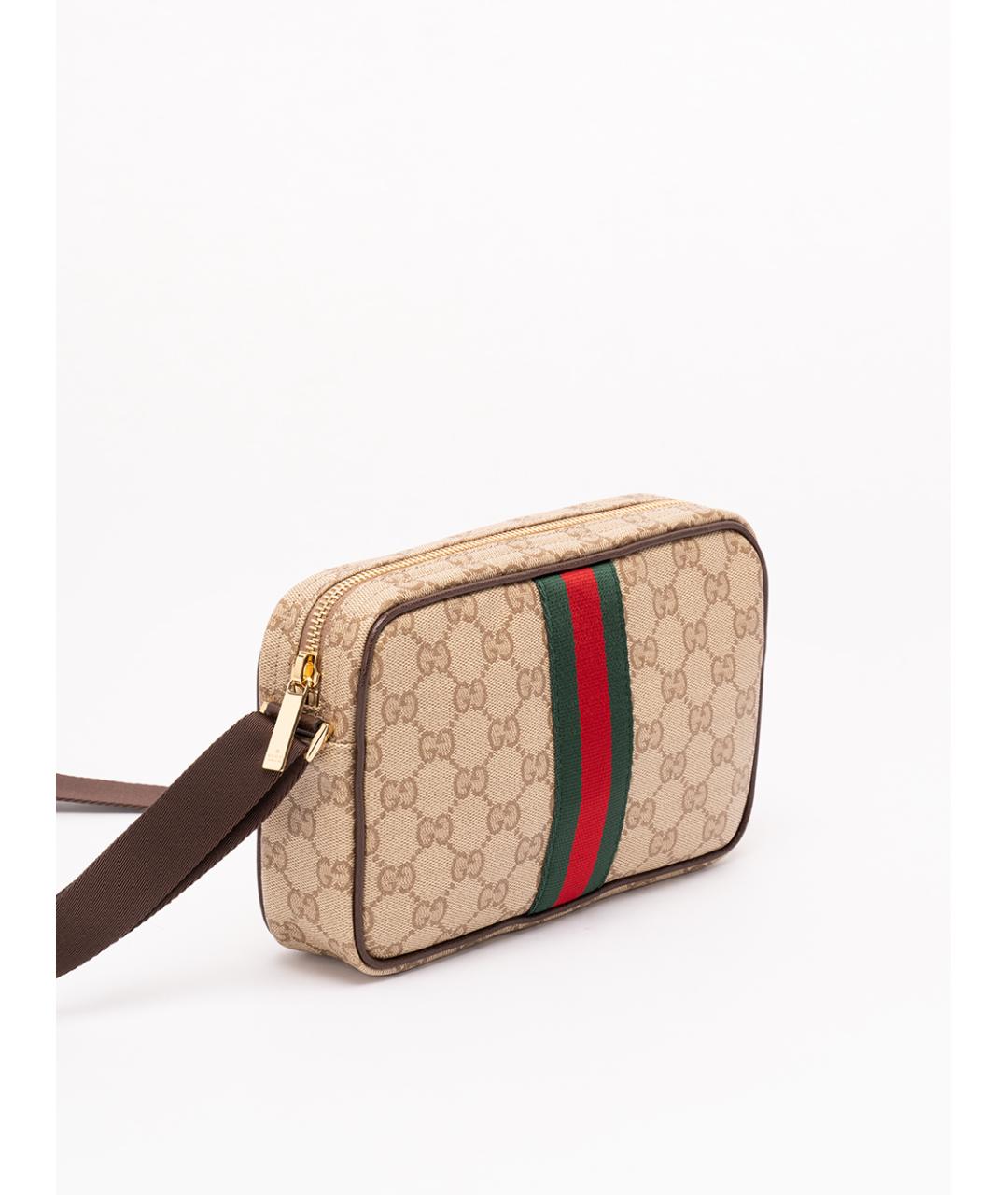GUCCI Бежевая хлопковая сумка на плечо, фото 3