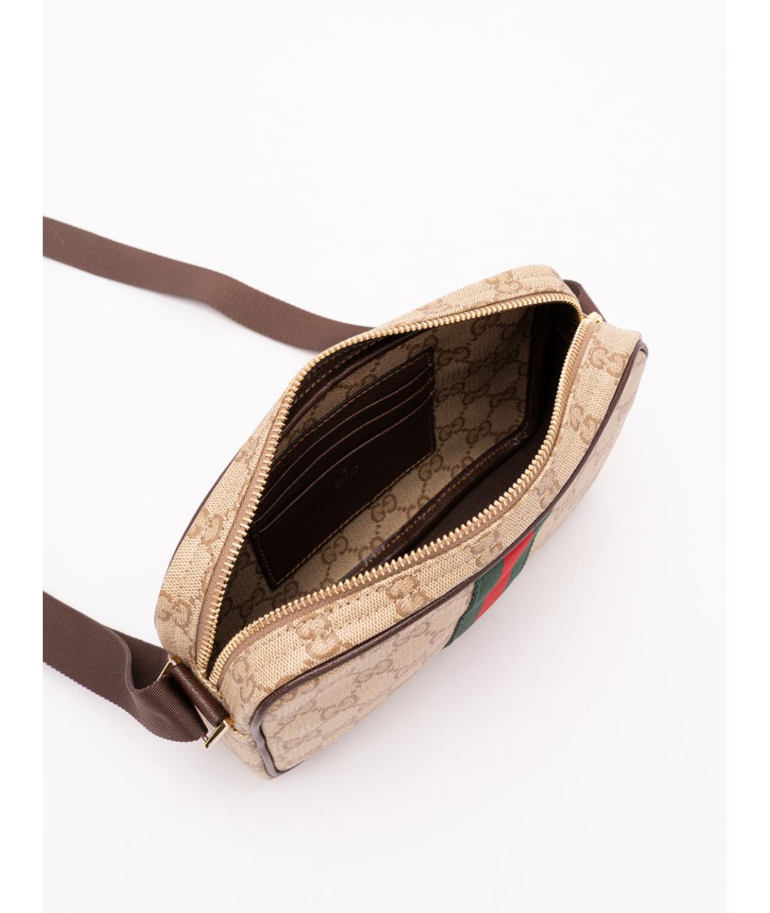 GUCCI Бежевая хлопковая сумка на плечо, фото 6