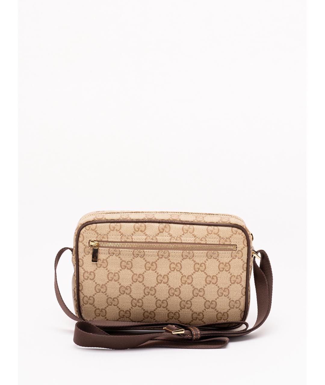 GUCCI Бежевая хлопковая сумка на плечо, фото 2
