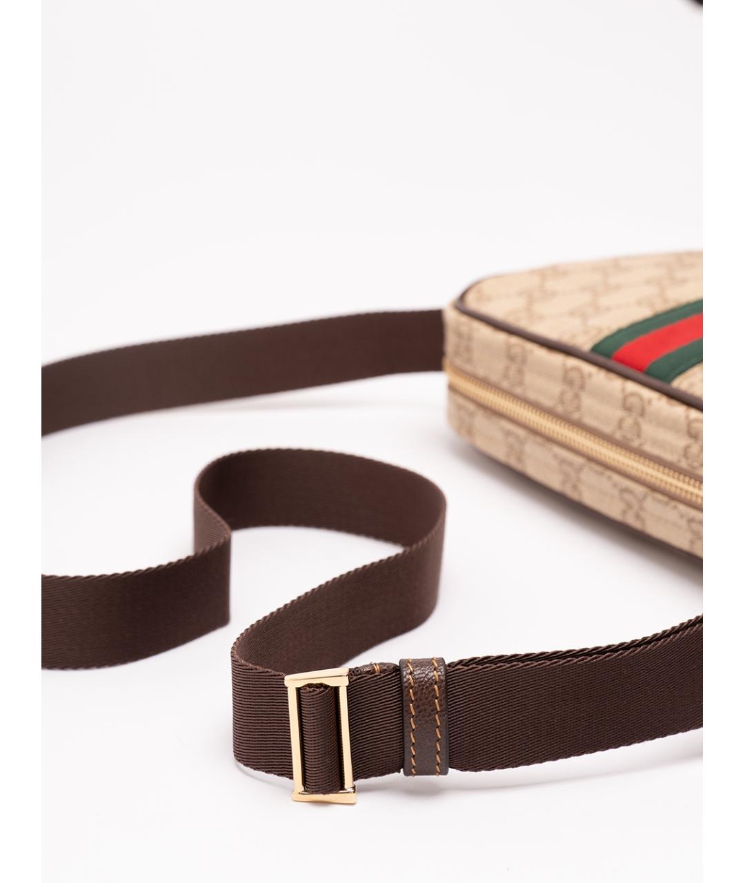 GUCCI Бежевая хлопковая сумка на плечо, фото 4