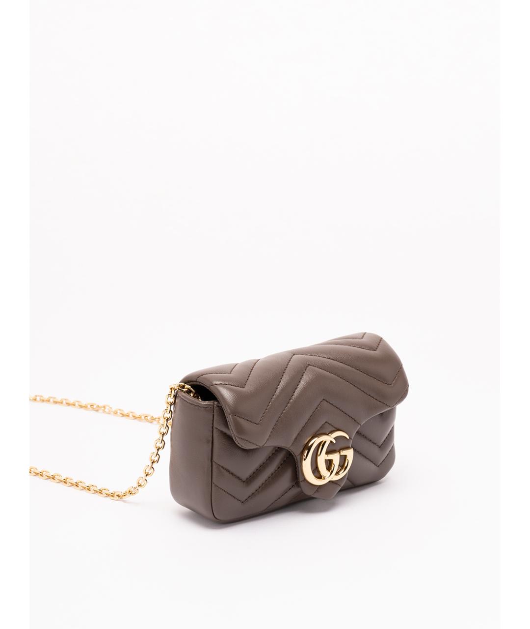 GUCCI Коричневая кожаная сумка через плечо, фото 3