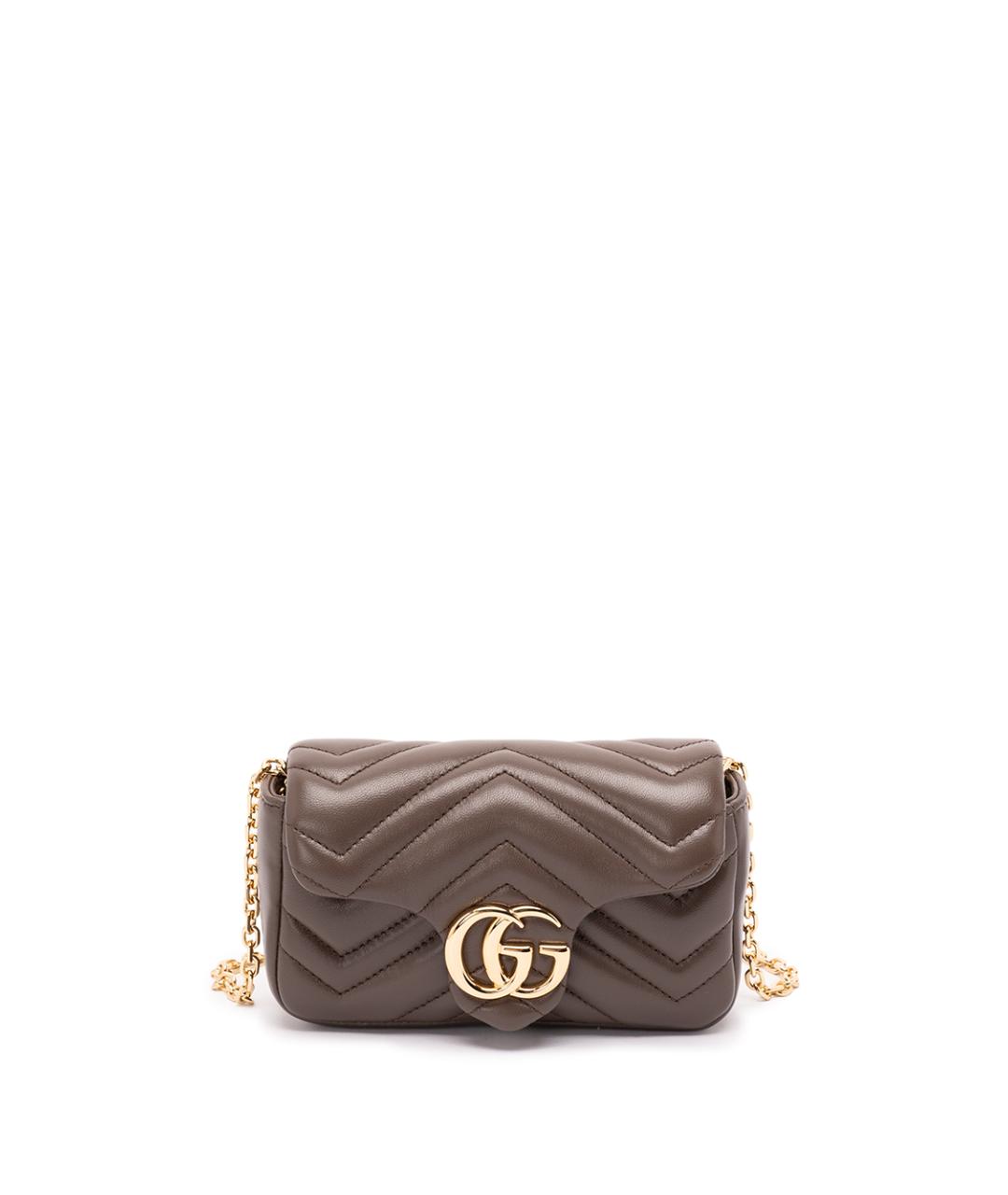GUCCI Коричневая кожаная сумка через плечо, фото 1
