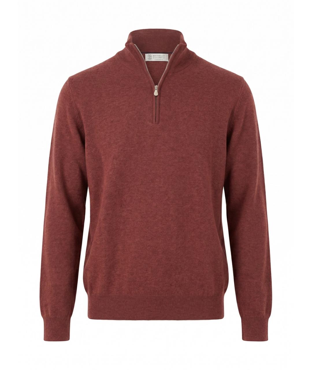 BRUNELLO CUCINELLI Бордовый кашемировый джемпер / свитер, фото 1