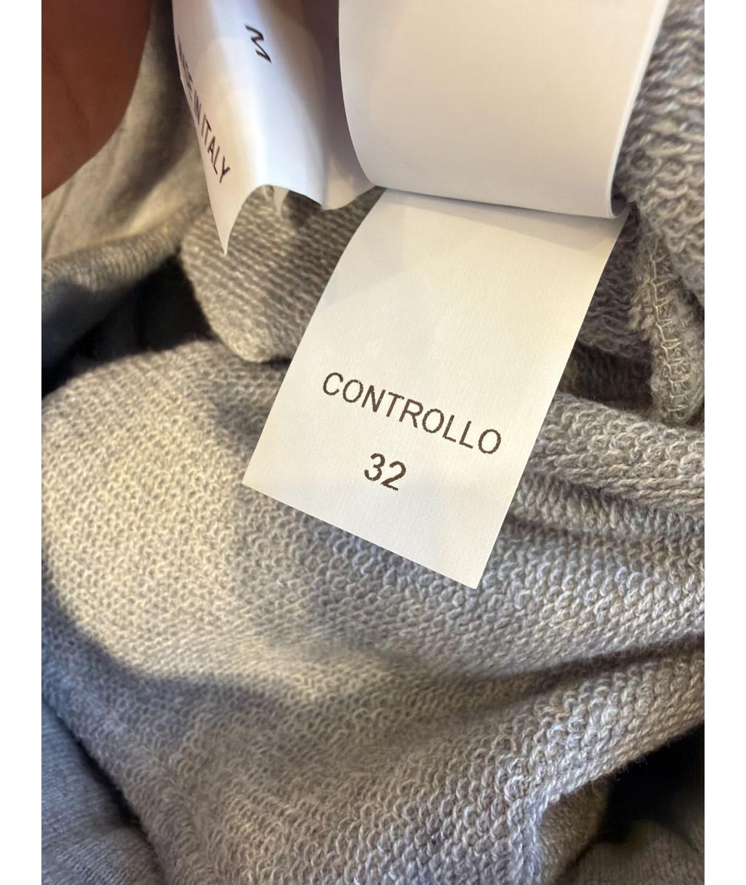 BRUNELLO CUCINELLI Серые хлопковые повседневные брюки, фото 6