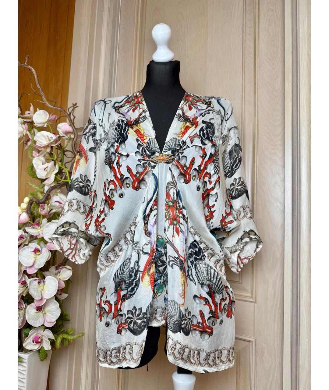 ROBERTO CAVALLI Мульти шелковая блузы, фото 9