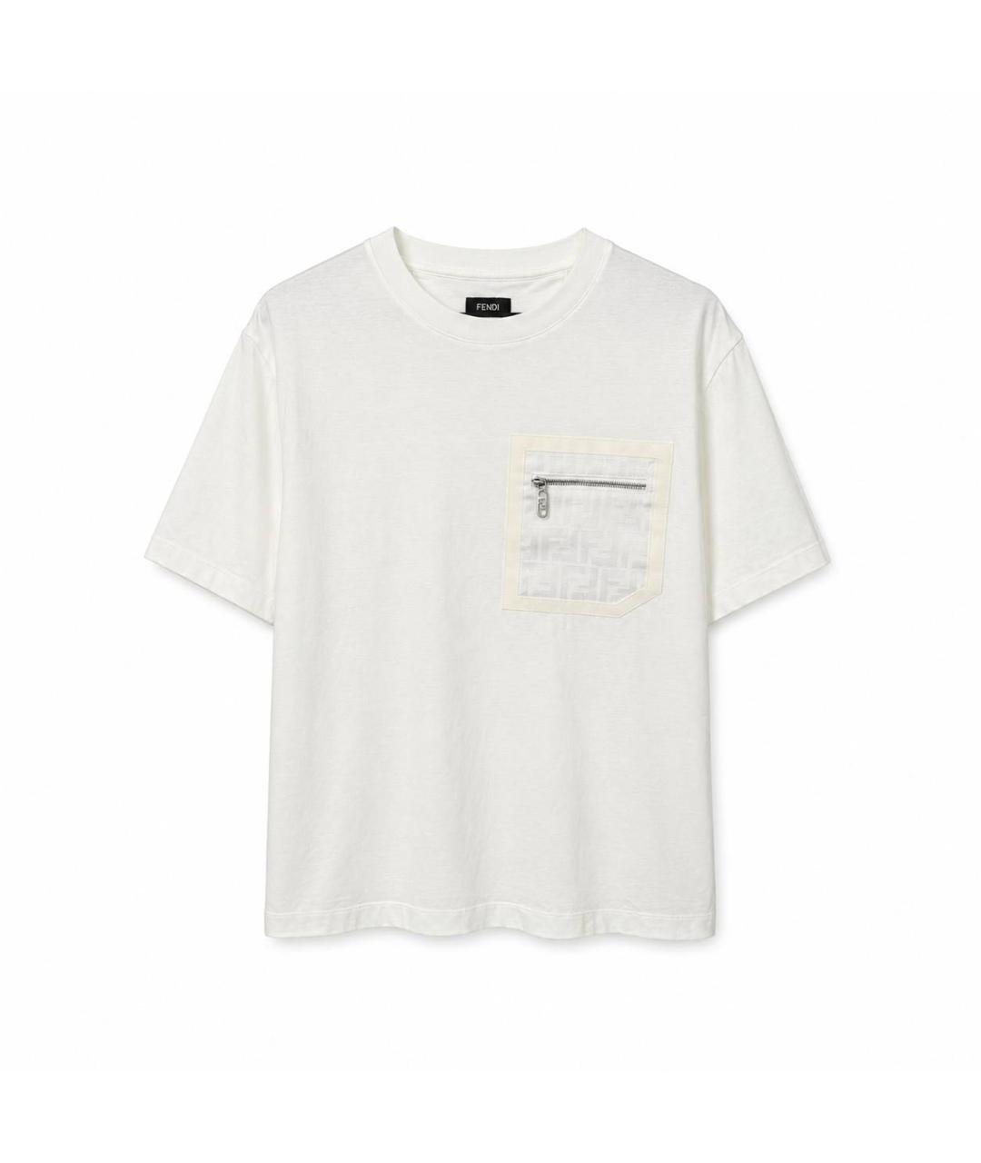 FENDI Белая хлопковая футболка, фото 1